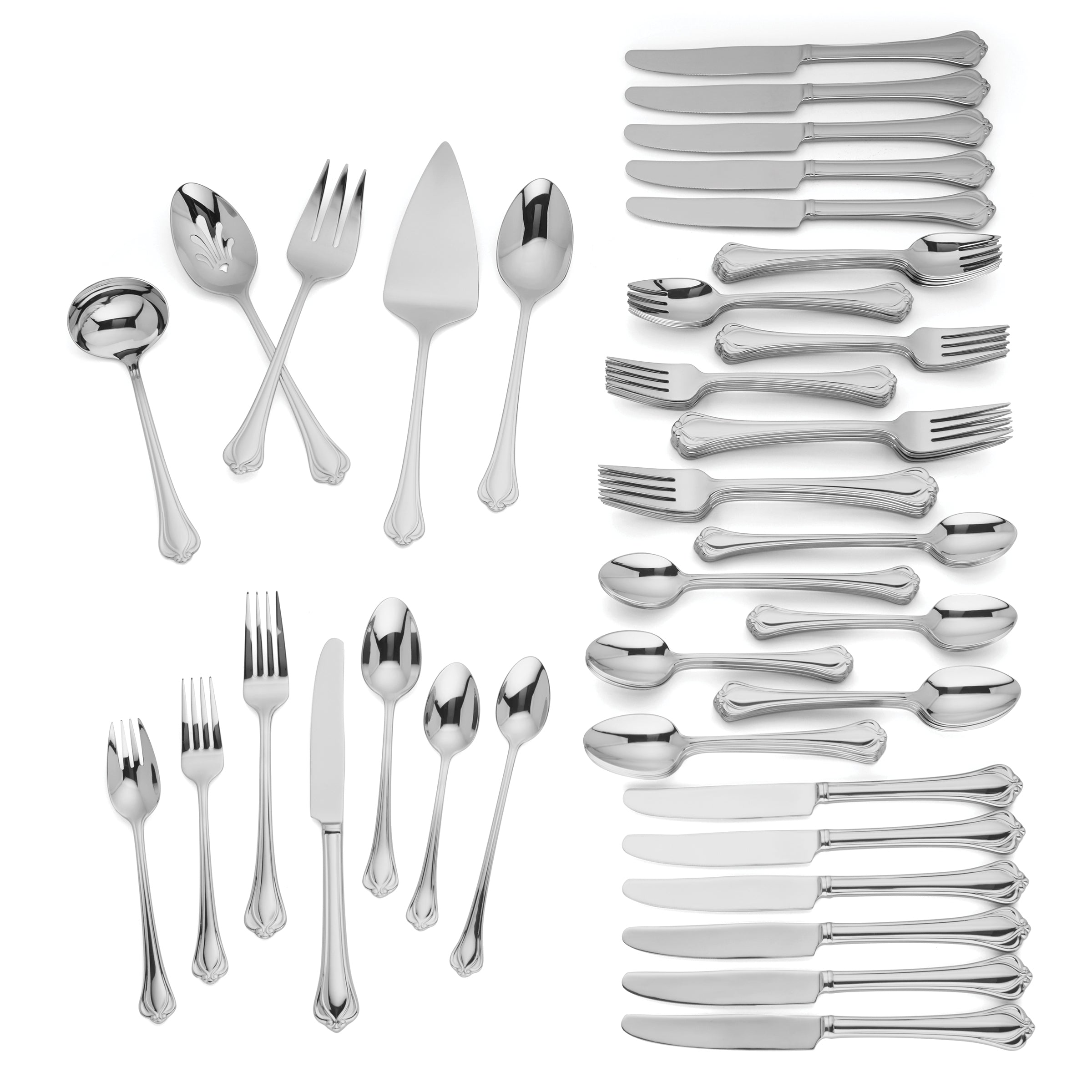 Alcott 89-Piece Stainless Steel Flatware Set - Elegant Silverware for Dinner Parties, Weddings & Everyday Dining