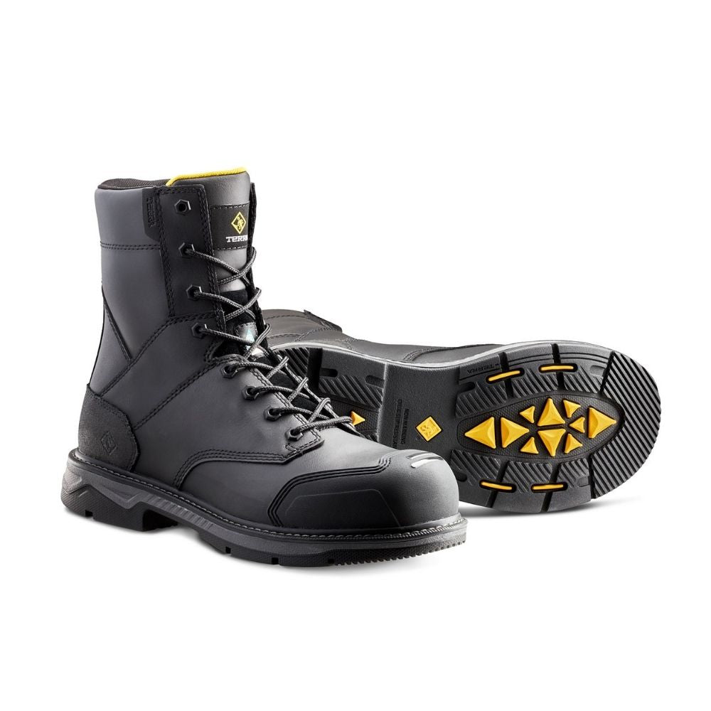 Terra Patton TR0A4NS5BLK Unisex Steel Toe Work Boots - CSA Certified Safety Shoes for Men & Women, Black - Ideal for Construction, Warehouse & Industrial Work Environments
