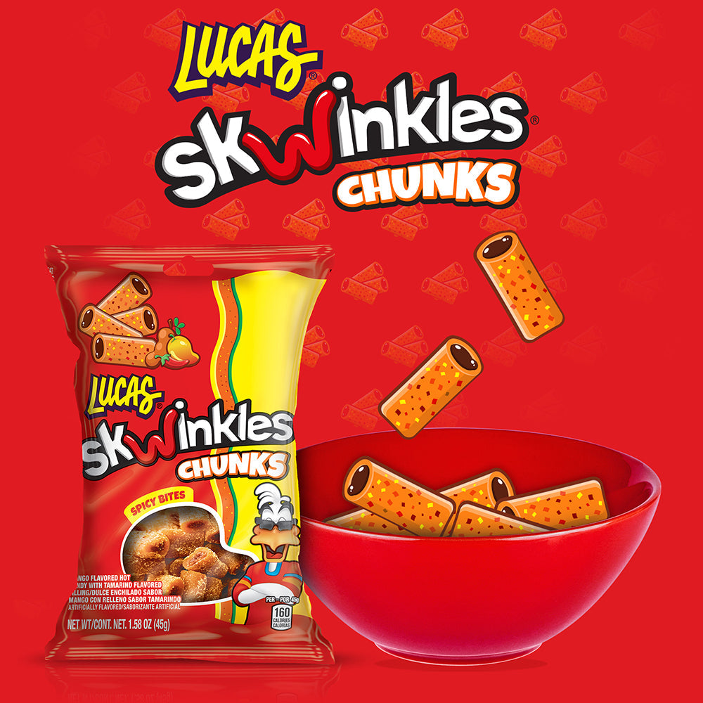 Lucas Mango Chunks 45g | 6-Pack Mexican Candy | Sweet & Tangy Mango Flavored Bites | Perfect for Snacking, Parties & Gifts