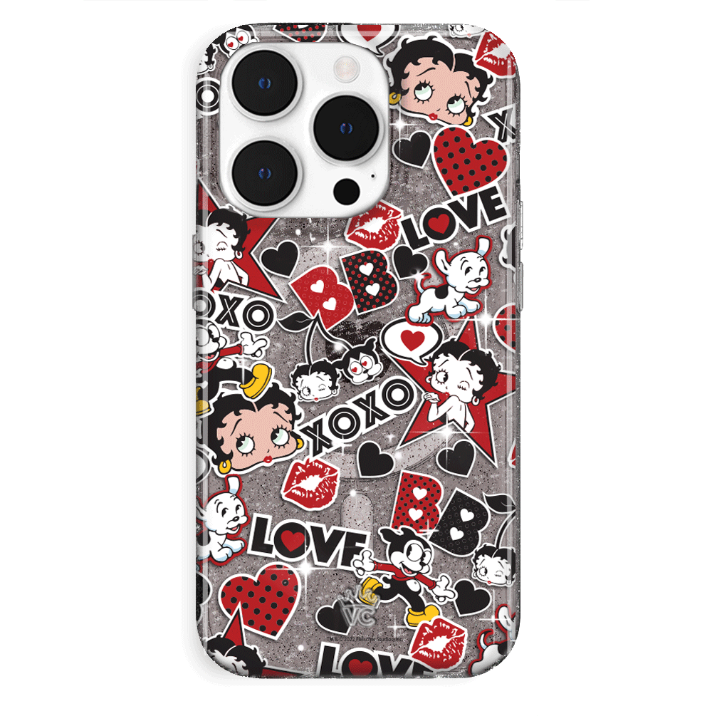 Betty Boop Glitter iPhone Case - Stylish & Protective Phone Cover for iPhone 13/14/15 Pro Max, Sparkly Fashion Accessory - Perfect for Parties, Daily Use & Gift Giving