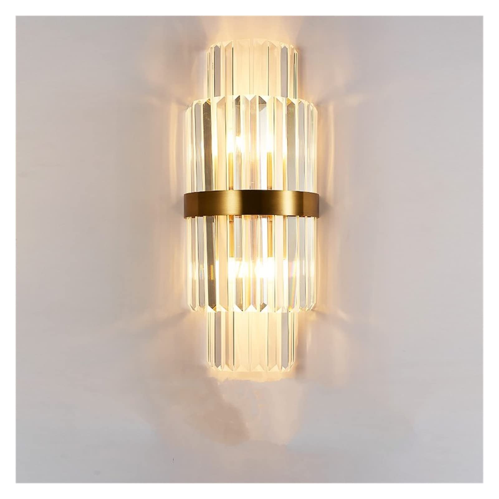 Modern LED Wall Sconce Lamp - Crystal Golden Indoor Wall Light for Bedroom, Living Room & Bathroom | Energy-Efficient Candle-Style Wall Lighting for Home Decor & Ambiance