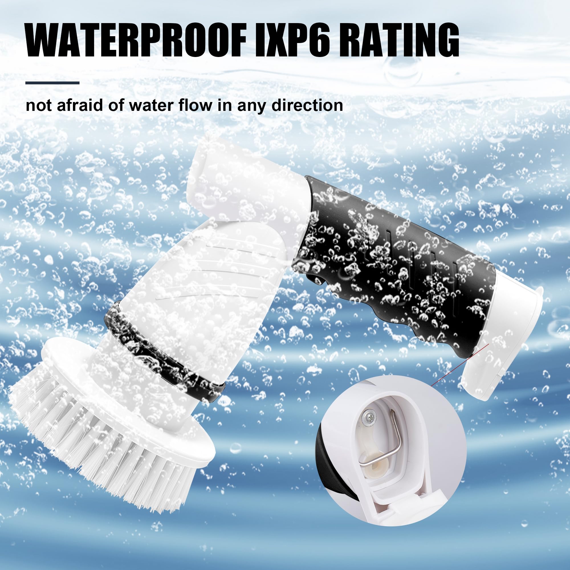 SZFIXEZ Cordless Electric Spin Scrubber - 4 Replaceable Brush Heads for Deep Cleaning Bathroom, Kitchen, Tile, Bathtub, Toilet & Windows | Powerful Cleaning Tool for Stubborn Stains & Grime | Perfect for Shower Walls, Stovetops & Hard-to-Reach Areas