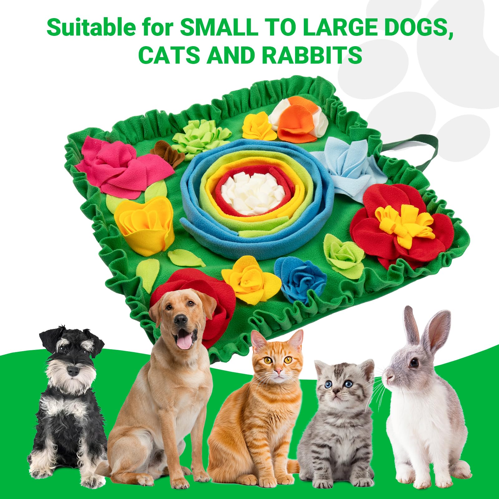 Interactive Snuffle Mat for Dogs - Slow Feeder Puzzle Toy with Lick Mat for Treats | Mental Stimulation & Anxiety Relief for Puppies & Adult Dogs | Perfect for Mealtime, Training, and Boredom Busting