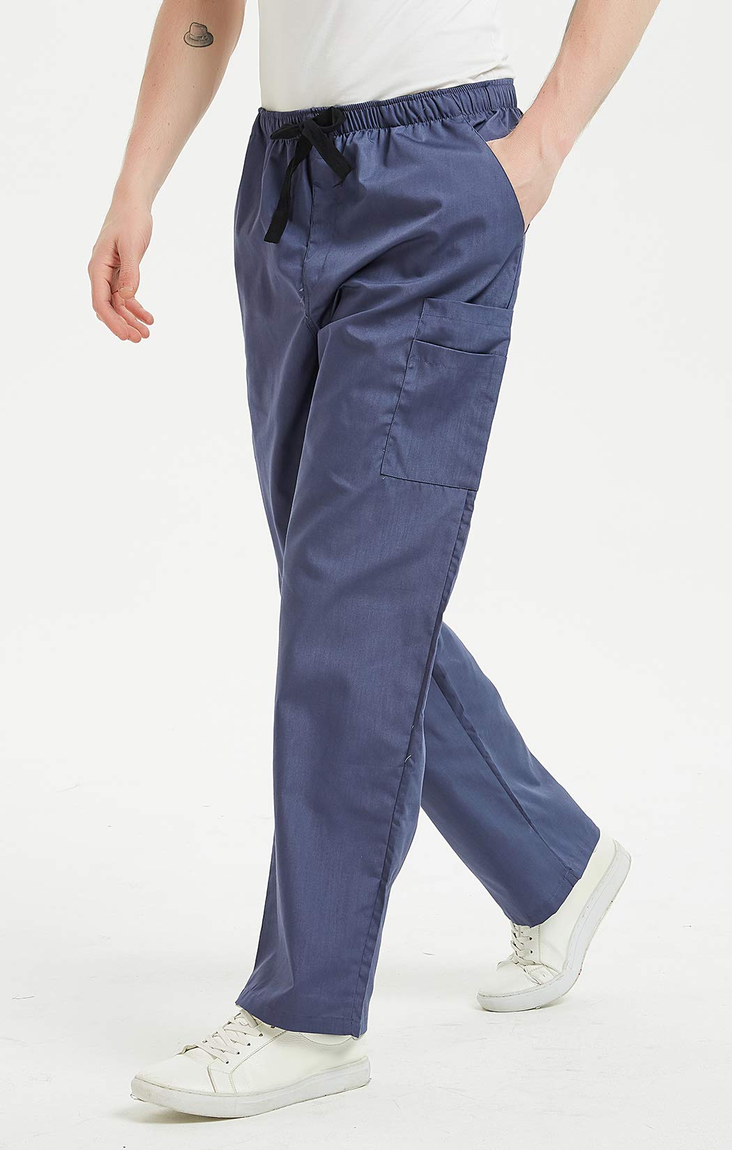 VOGRYE Men's Scrub Pants with 7 Pockets Waistband - Anti-Wrinkle Medical Work Pants for Doctors, Nurses & Healthcare Professionals - Comfortable Hospital Uniform for Long Shifts