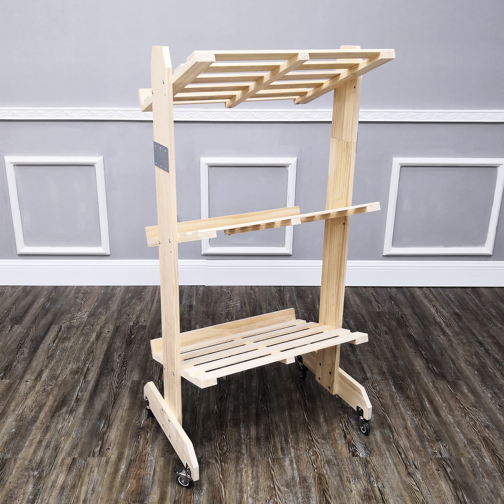 FixtureDisplays® Wooden Bakery Display Rack - 26.8