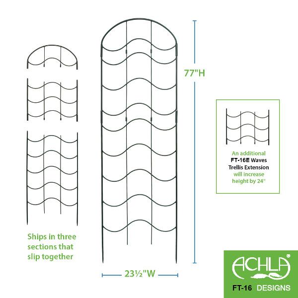 Waves Garden Trellis - Decorative Metal Plant Support for Climbing Flowers, Vines & Vegetables | Perfect for Outdoor Gardens, Patios & Backyard Landscaping