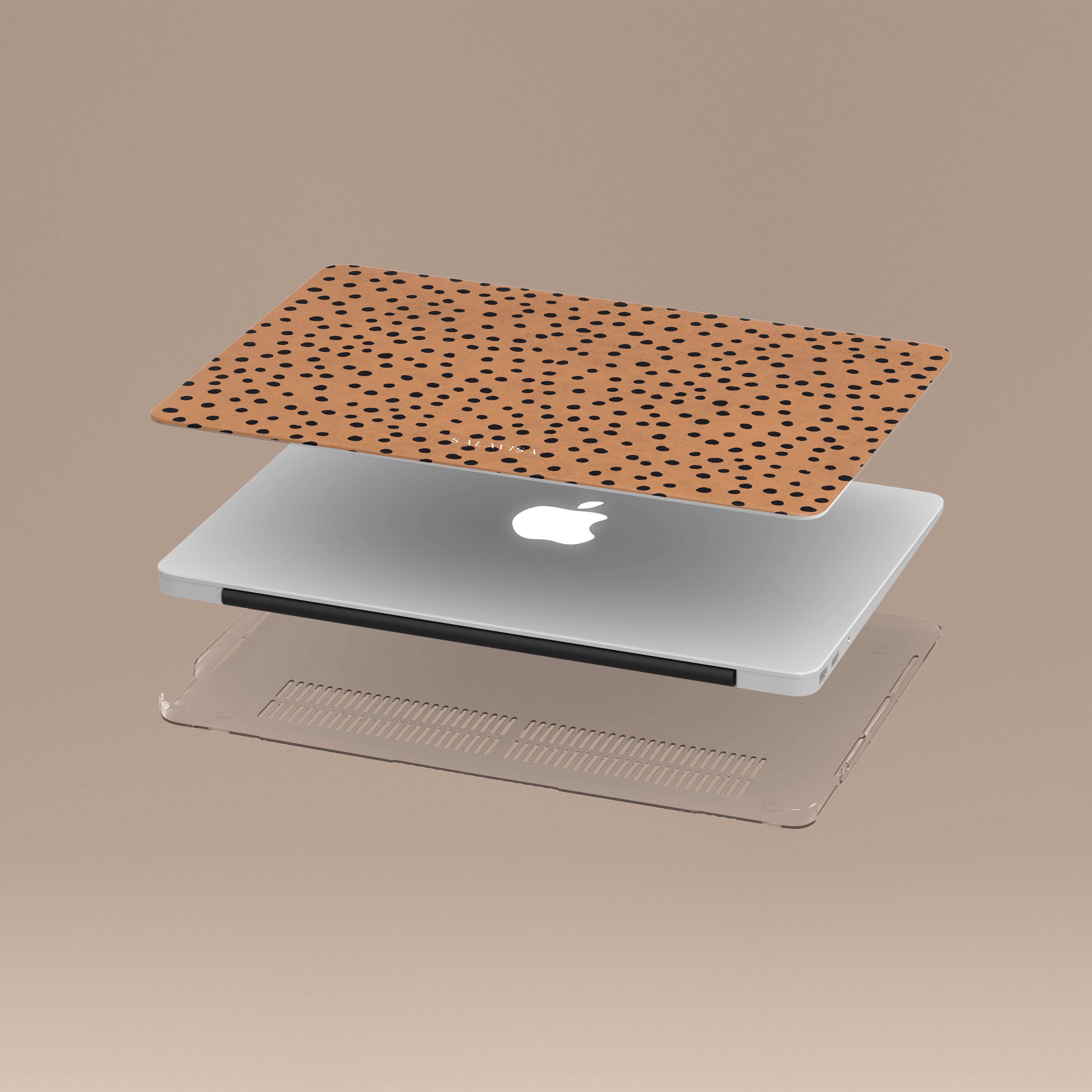 Stylish Burnt Orange Polka Dot MacBook Pro/Air Case - Durable Protective Cover for 13/15 Inch Laptops - Perfect for Work, School & Travel Accessories