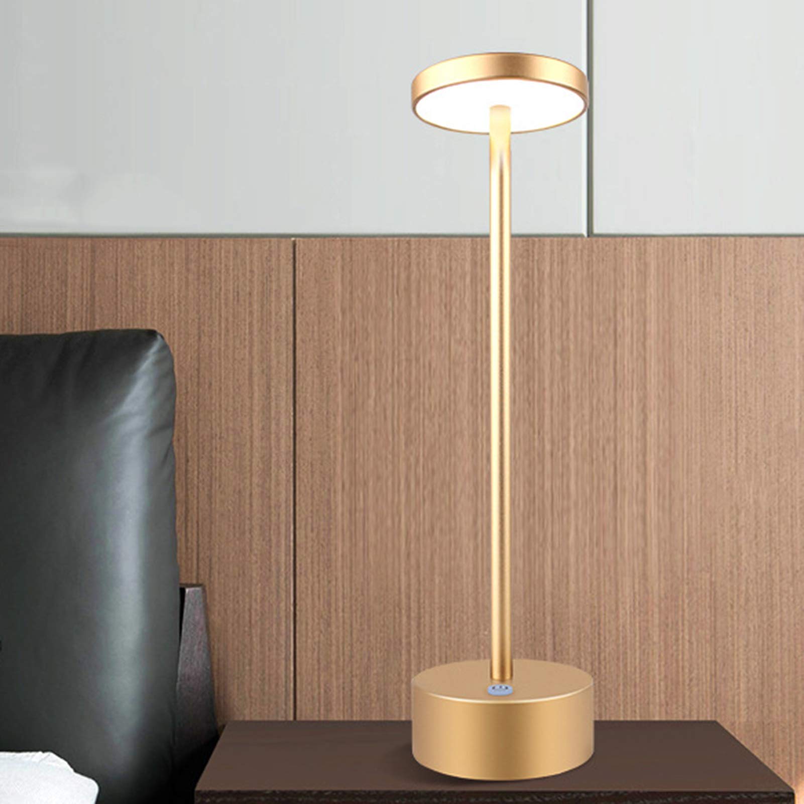 HSART Gold LED Bedside Table Lamp - USB Charging Desk Lamp with Adjustable Brightness, Dimmable Night Light for Bedroom, Reading & Study | Perfect for Home Office, Nursery, and Cozy Atmosphere