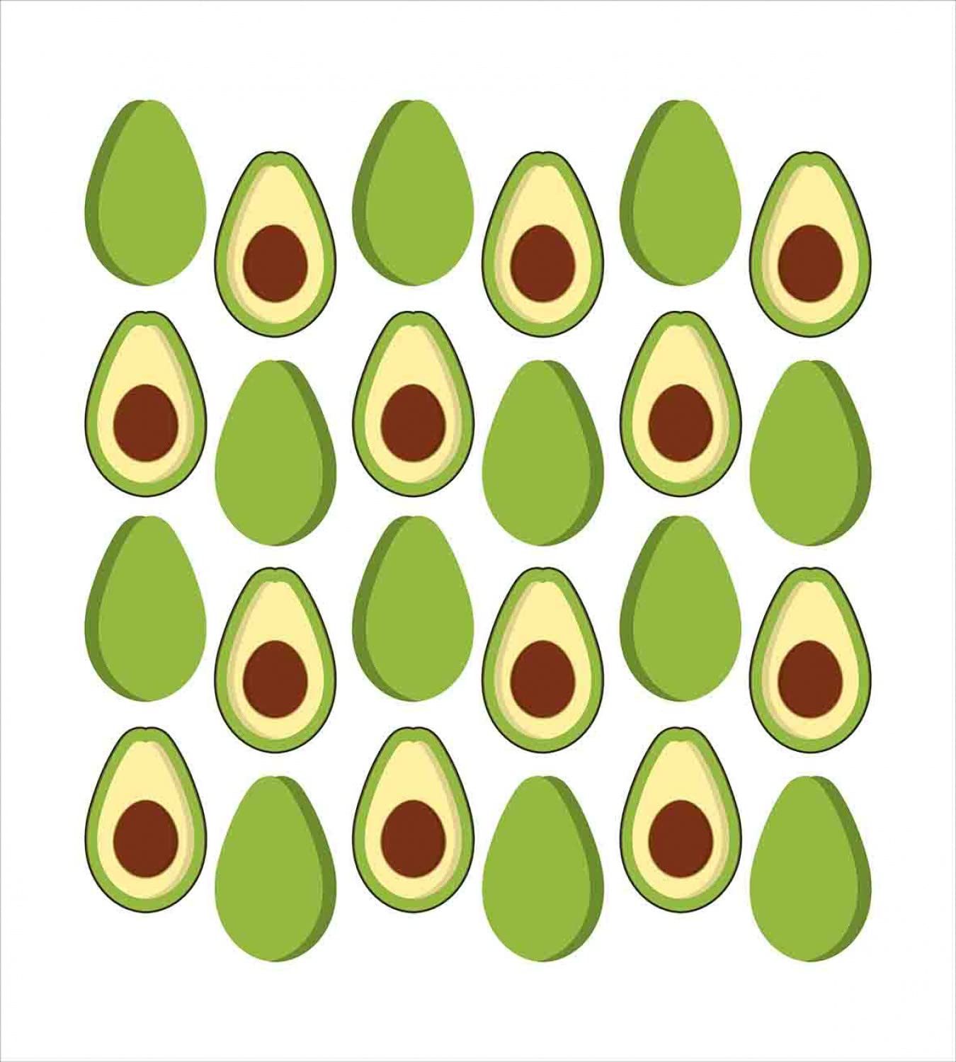 Ambesonne Avocado Duvet Cover Set - 2 Pack Twin Size, Green Brown & Pale Yellow Cartoon Fruit Design, Summer Themed Bedding with 2 Pillowcases | Perfect for Kids' Rooms, Dorm Decor, and Fun Themed Bedrooms