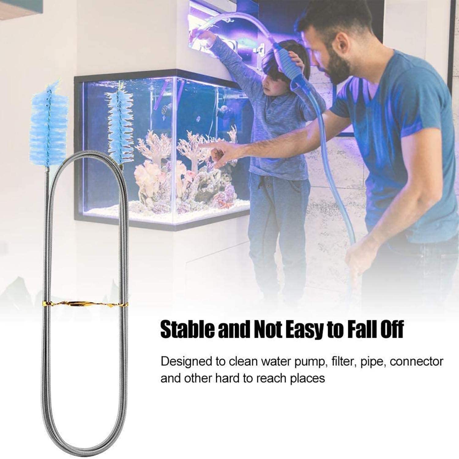 Flexible Drain Brush Cleaner Kit - 5ft CPAP Hose & Tube Cleaner for Aquarium, Sinks, Vases