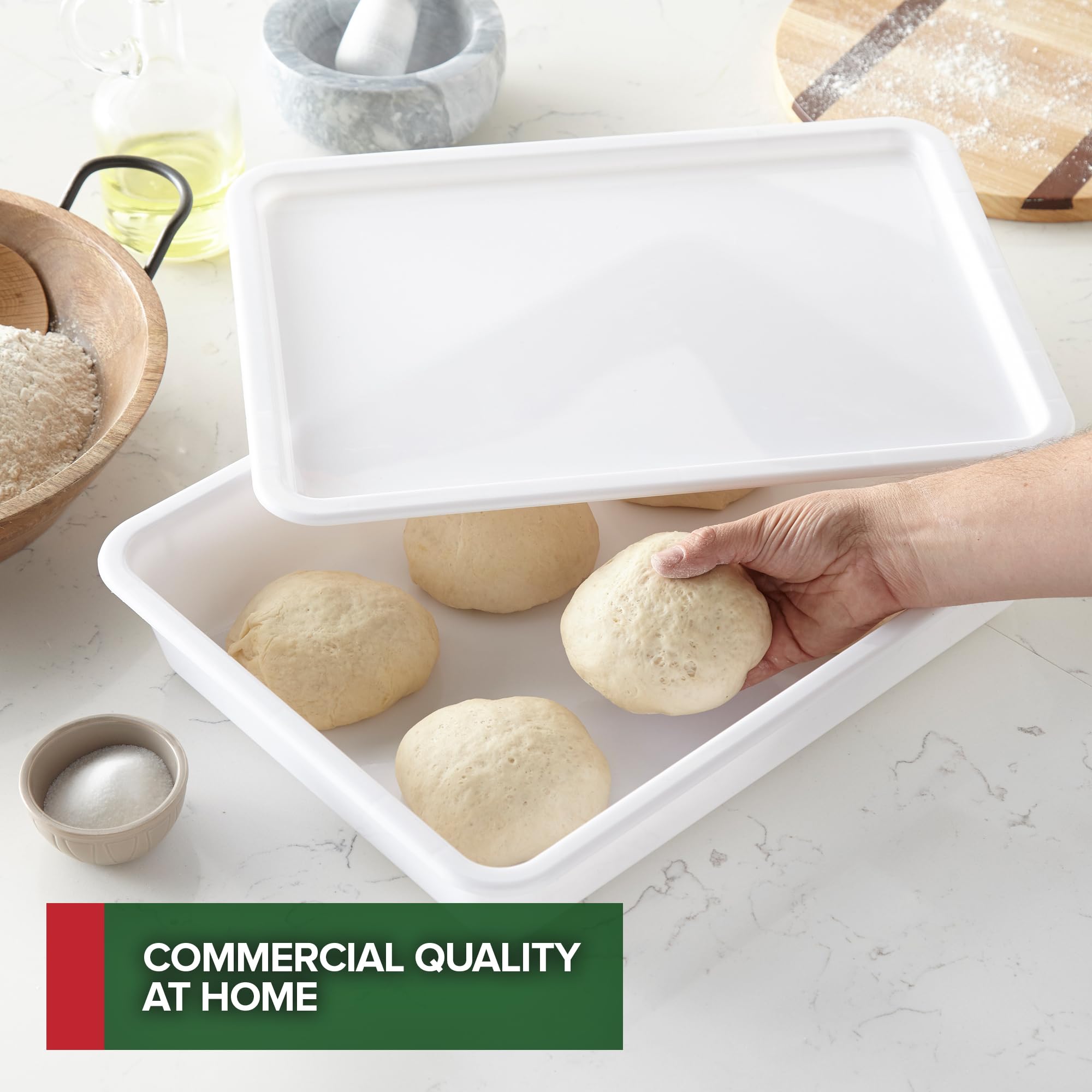 Stock Your Home Pizza Dough Proofing Container with Lid (1 Pack) - Airtight Bread Dough Rising Box for Homemade Pizza, Sourdough & Artisan Bread | Perfect for Kitchen, Bakery & Meal Prep