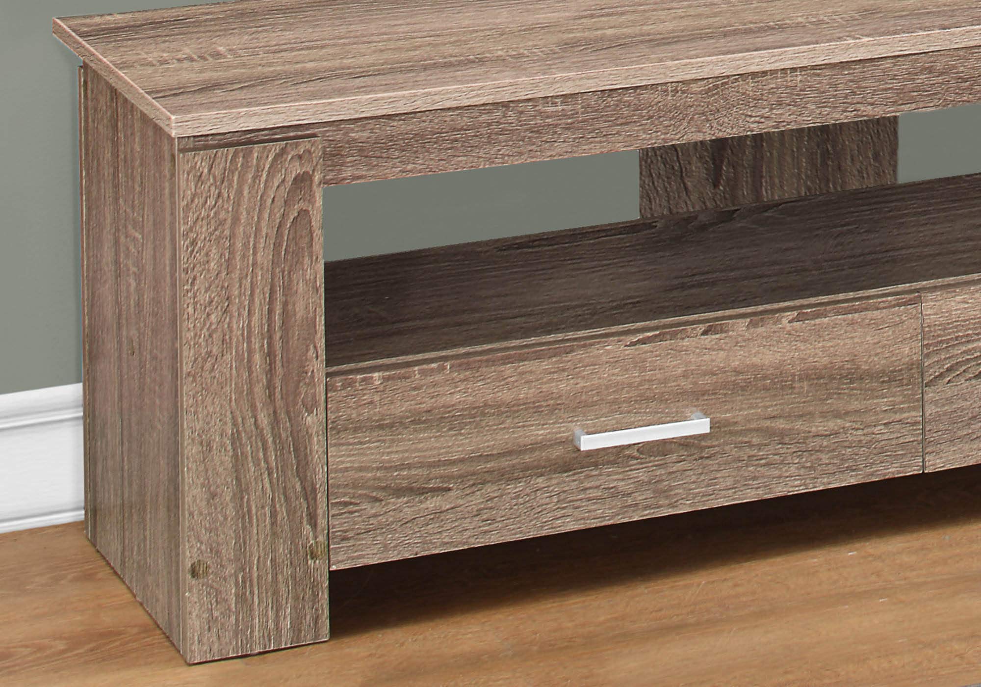 Offex Modern 48-Inch TV Stand with 2 Storage Drawers in Dark Taupe - Perfect for Living Room, Bedroom & Home Theater Setup
