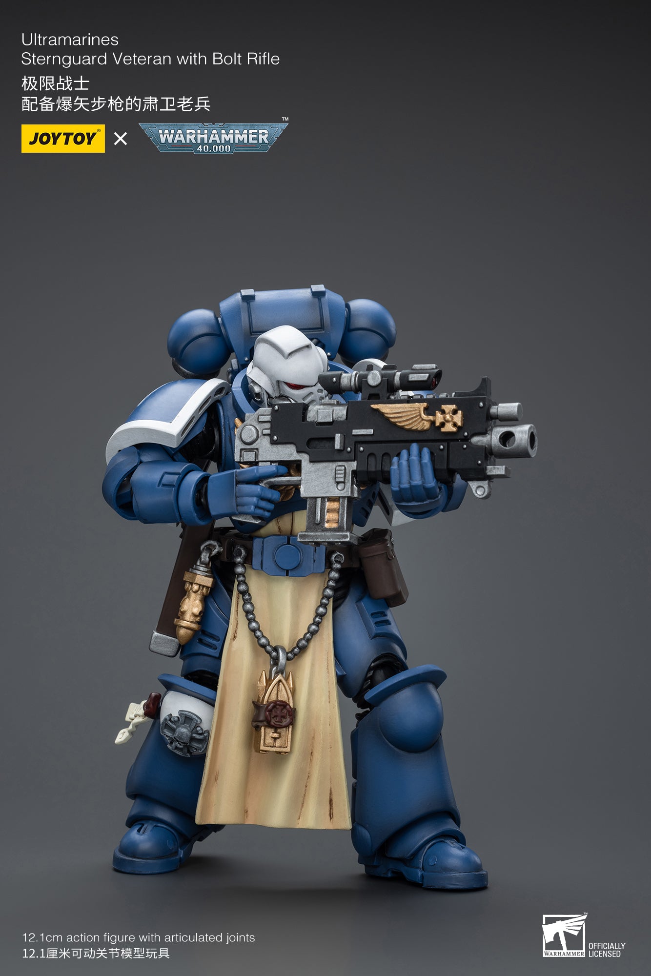 1/18 JOYTOY Warhammer 40K Ultramarines Sternguard Veteran Action Figure - Collectible Miniature for Tabletop Gaming & Display