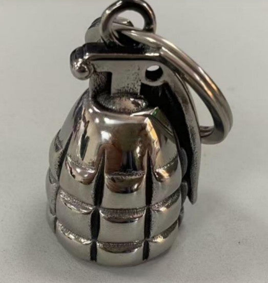 Shiny Grenade Motorcycle Bell - Lucky Guardian Bell for Bikers, Perfect Gift for Riders - Use on Harley, Cruiser & Touring Bikes for Protection & Style