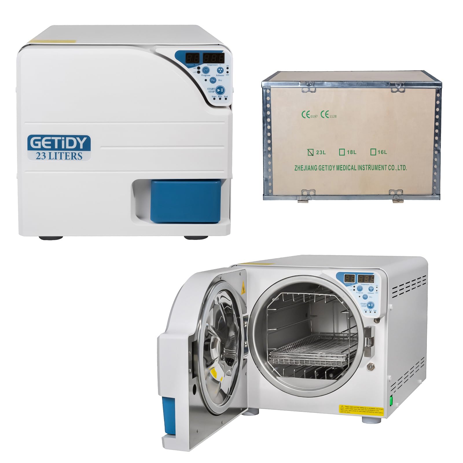 JCH Series 16L/18L/23L Autoclave Sterilizer with Steam Dry Function - Class N Pressure Over-Heat Protection (TK-23L) | Ideal for Dental Clinics, Tattoo Shops & Medical Laboratories
