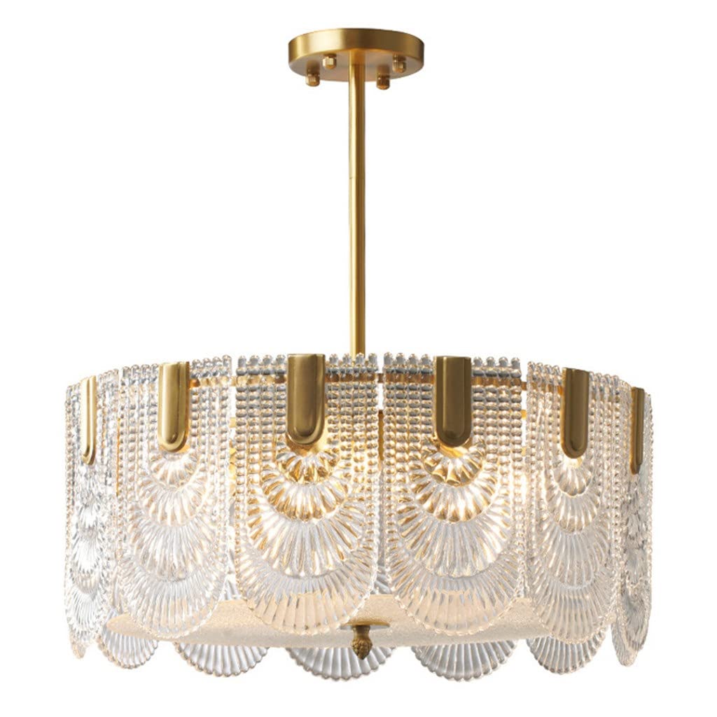 HAOHAOMAI Industrial Chandelier Ceiling Light - 51cm Glass Pendant Lamp for Study, Bedroom, Living Room, Dining Room & Bar | Perfect for Home, Coffee Shop & Lobby Decor