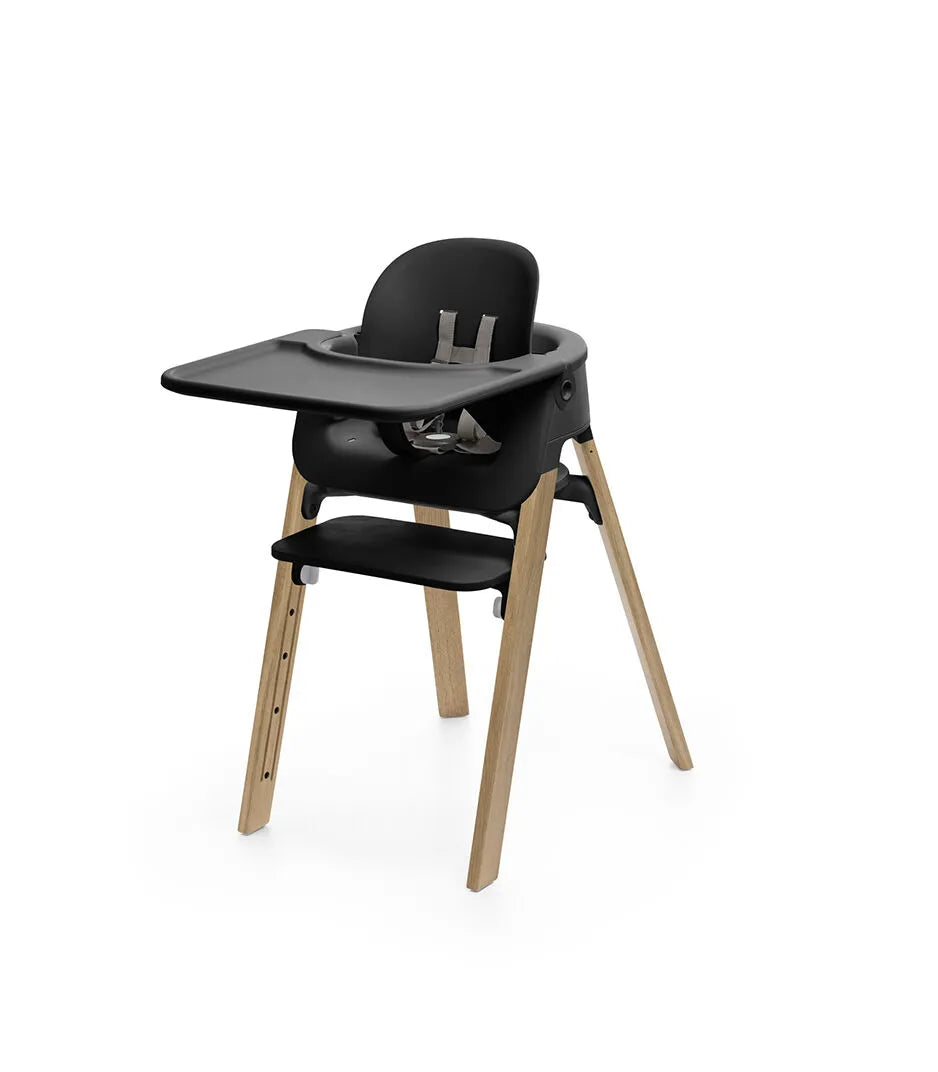 Black Baby Steps Set Tray - Non-Slip High Chair Tray for Toddlers - Perfect for Mealtime, Snacks, and Playtime at Home or On-the-Go