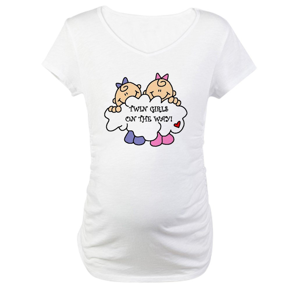 Twin Girls On The Way Maternity T-Shirt - Comfortable Pregnancy Tee for Expecting Moms - Perfect for Baby Showers, Gender Reveals & Maternity Photos