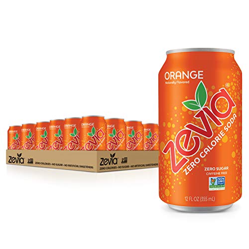 Zevia Zero Calorie Orange Soda - 12 Ounce Cans (Pack of 24) | Naturally Sweetened, No Artificial Ingredients | Perfect for Keto Diet, Weight Loss & Healthy Lifestyle
