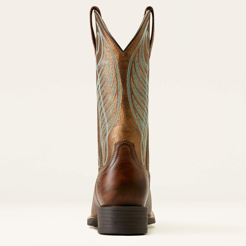 Round Up Wide Square Toe Western Boots for Men - Comfortable Cowboy Boots for Riding, Work & Country Style - Durable Leather Western Footwear for Ranch, Rodeo & Outdoor Activities