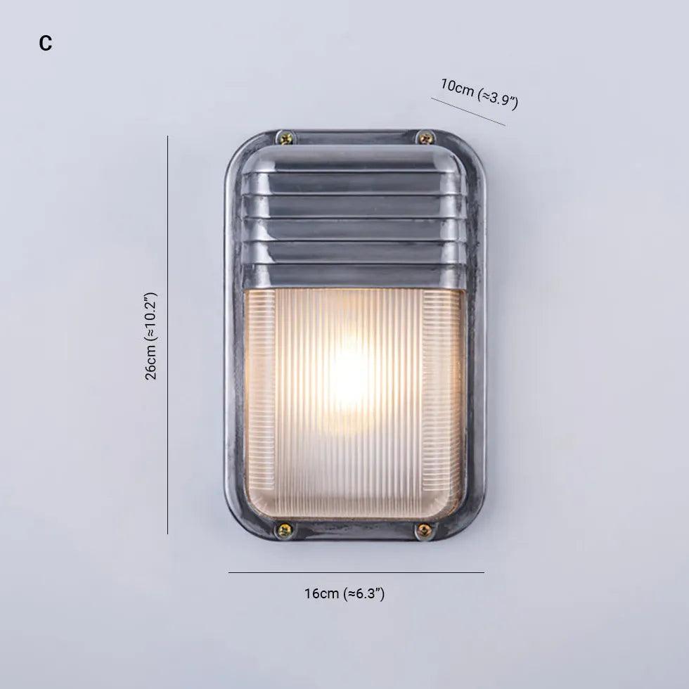 Modern Geometric Silver Industrial Outdoor Wall Lights - Waterproof & Durable for Patio, Garden, Porch, and Exterior Home Lighting