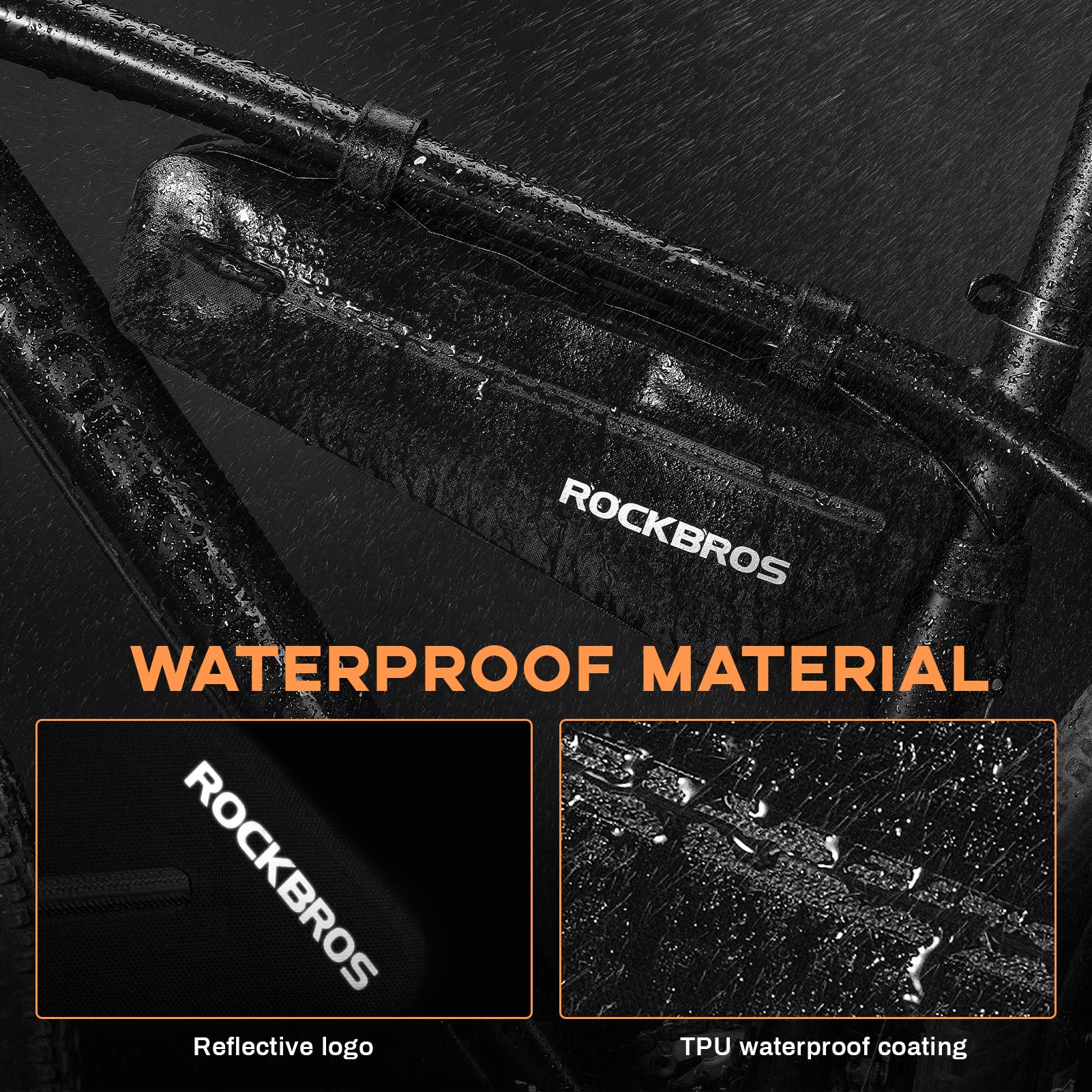 ROCKBROS Waterproof Bike Frame Bag & Top Tube Bag Combo (2-Piece Set) for Super 73, Mountain & Road Bikes - Phone Storage Pouch Cycling Accessories - Perfect for Commuting, Trail Riding & Outdoor Adventures