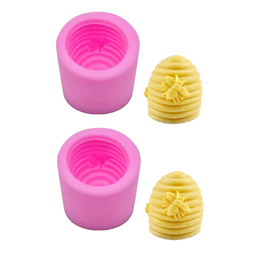2-Pack Bee Silicone Molds for DIY Crafts - Soap Making, Cake Decorating, Chocolate, Candles, Resin Art & Wax Crayons | Perfect for Handmade Gifts, Party Favors & Home Decor Projects