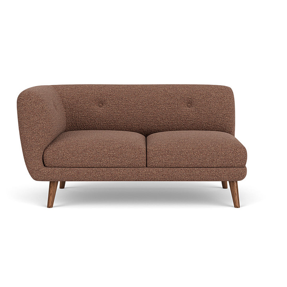 Alfred Boucle Left 2 Seater Modular Sofa - Modern Sectional Couch for Living Room, Small Space & Apartment - Soft Fabric Upholstery with Reversible Design