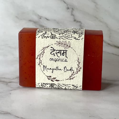 Manjistha Oudh Ayurvedic Skincare Soap - Natural Herbal Face & Body Cleanser for Glowing Skin | Perfect for Daily Use & Sensitive Skin Care