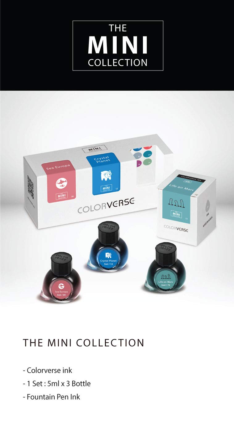 Colorverse Mini Fountain Pen Ink Set - 3 Pack (5ml Each) - Johannes Kepler Collection - Premium Ink for Calligraphy, Journaling & Artistic Writing