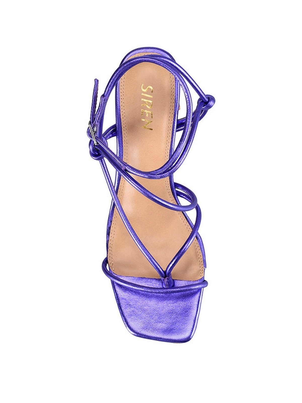 Kilby Block Heel Sandals for Women - Purple Metallic Leather Strappy Summer Shoes | Comfortable Dressy Heels for Weddings, Parties & Night Out