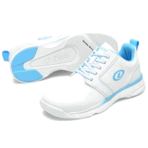 Dexter Women's Raquel LX White & Blue Wide Bowling Shoes - Perfect for League Play & Casual Bowling