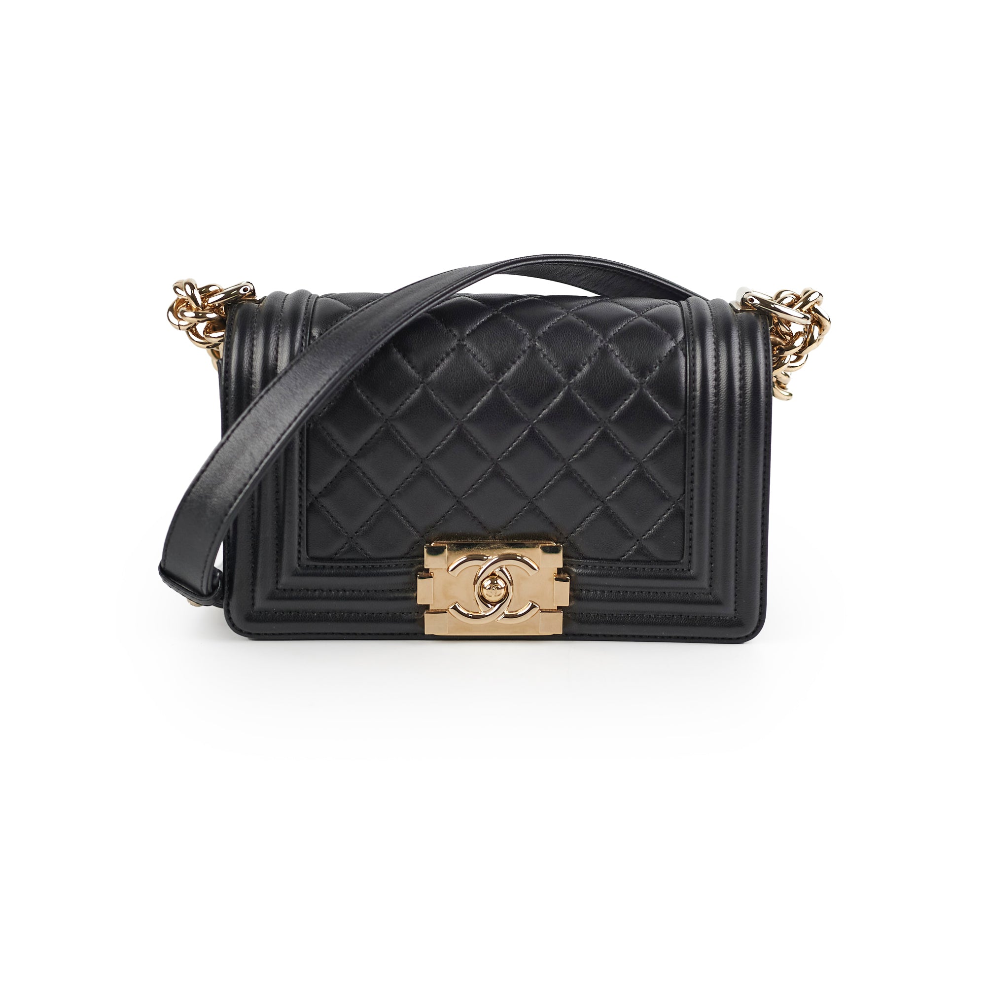Chanel Small Boy Black Leather Bag - Luxury Designer Handbag for Women | Perfect for Evening Parties, Date Nights & Special Occasions