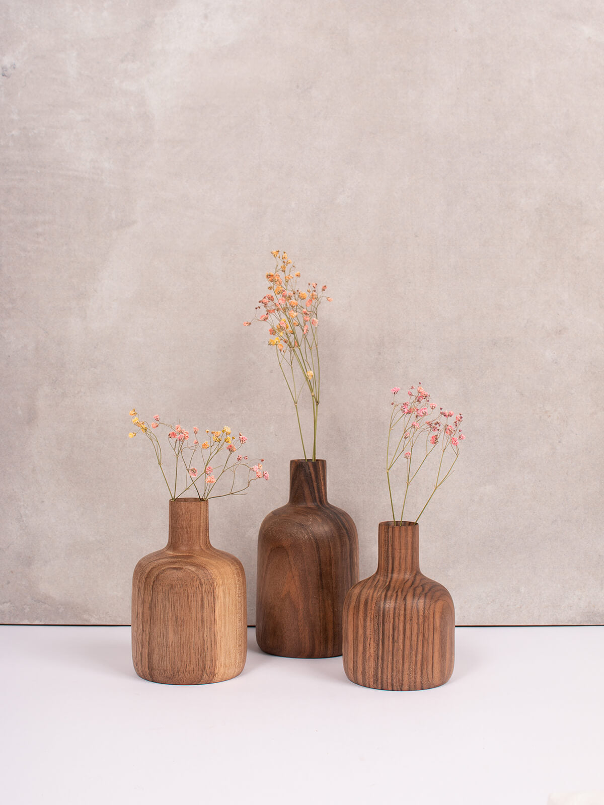 Arlo Walnut Wood Mini Vase - Handcrafted Small Decorative Vase for Home, Office, Wedding Centerpieces & Gift Giving