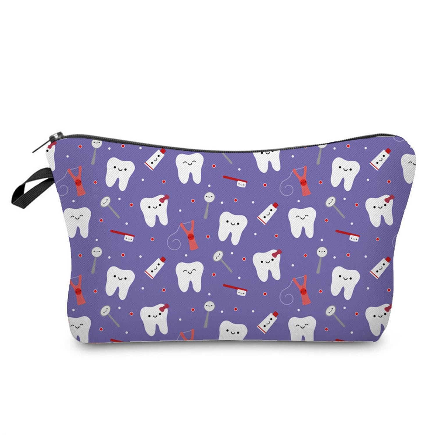 Women's Travel Makeup Bag with Teeth Pattern Print - Small Cosmetic Pouch for Toiletries & Accessories - Perfect Gift for Women (Model: hz4549) - Ideal for Travel, Gym, Beach & Everyday Use