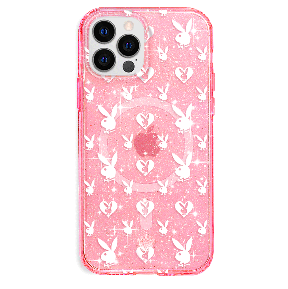 Playboy Pink Bunny Glitter iPhone Case - Cute & Stylish Phone Cover for iPhone 13/14/15 Pro Max - Perfect for Parties, Gifts & Everyday Fashion