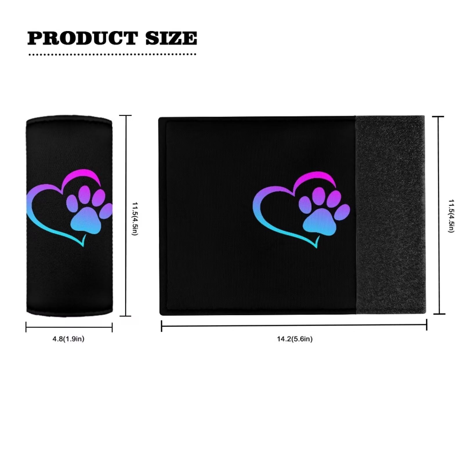 Dog Paw Print Luggage Handle Wraps - 2 Pack Non-Slip Grip Covers for Suitcase, Travel Bag & Backpack Straps - Unique Pet-Themed Luggage Identifiers & Shoulder Pads - Perfect for Air Travel, Vacation & Commuting