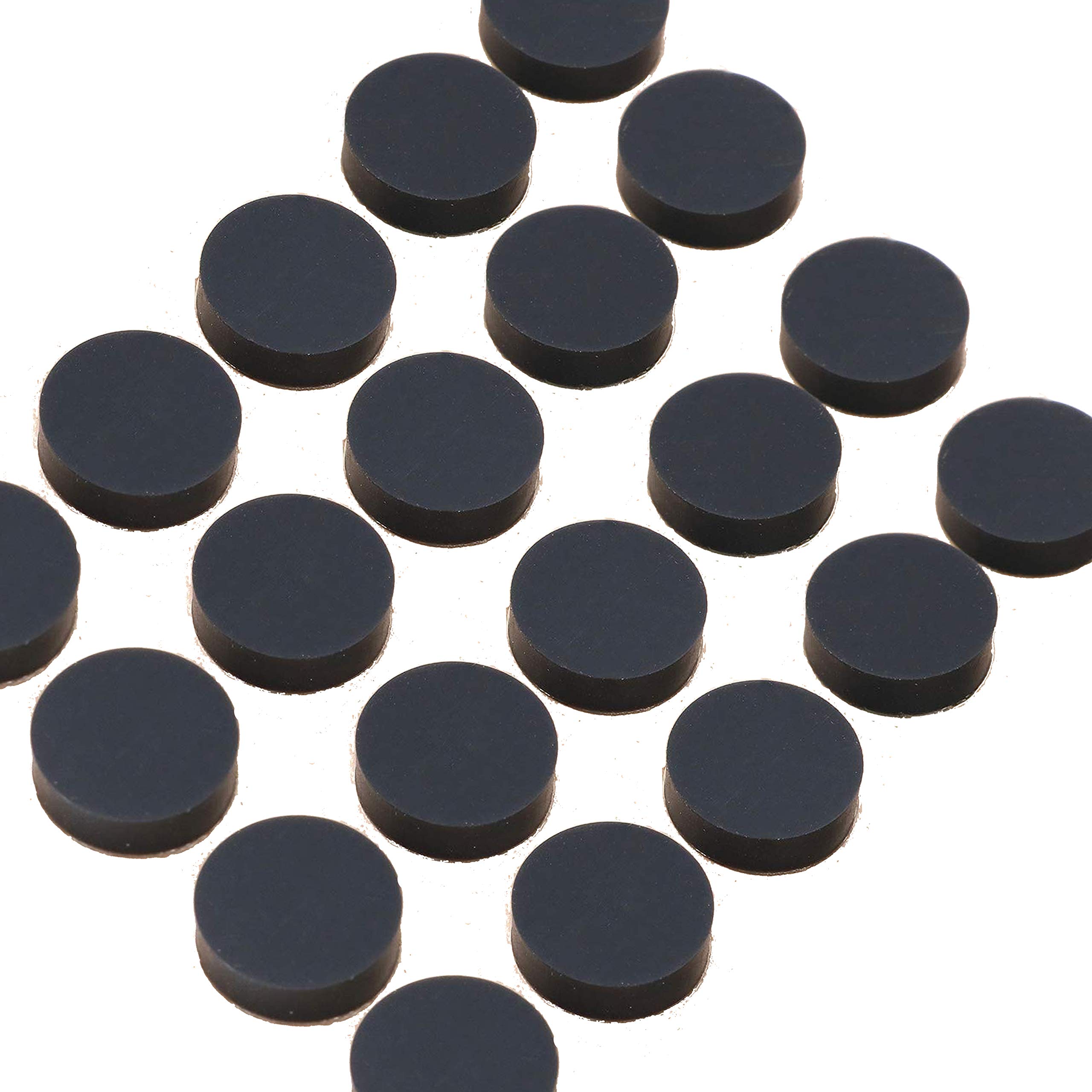 Black Rubber Furniture Pads & Cabinet Bumpers - 10 Pack Round Sound Dampening Stoppers for Small Surfaces - Perfect for Chairs, Tables, Drawers & Cabinet Doors to Reduce Noise & Protect Floors