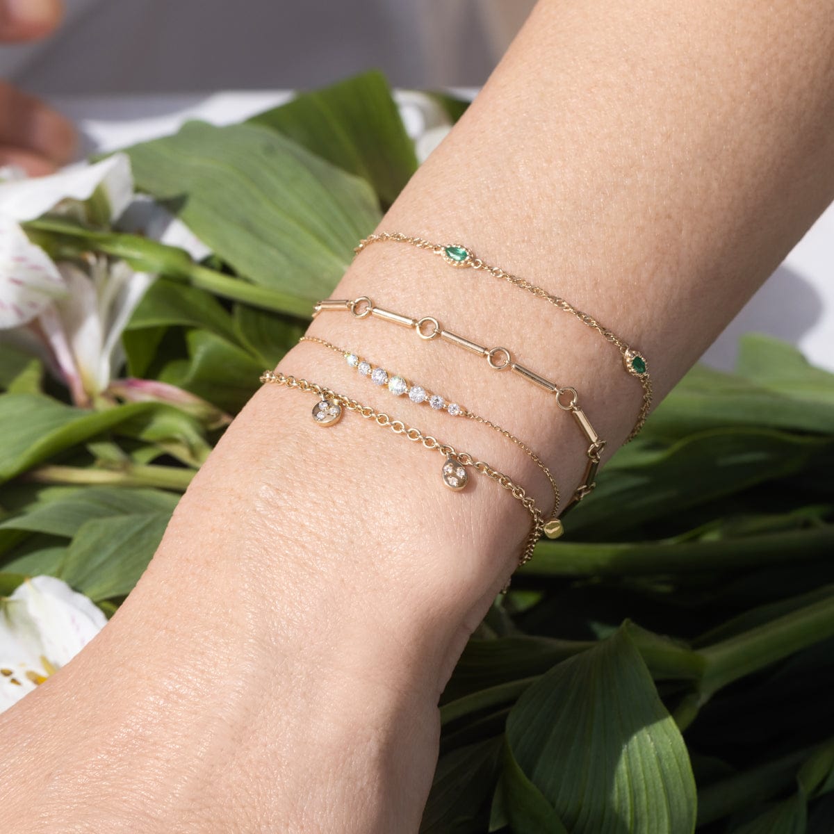 Floating Diamond Bracelet for Women - Elegant 14K Gold Plated Tennis Bracelet with Sparkling Cubic Zirconia - Perfect for Weddings, Parties & Special Occasions