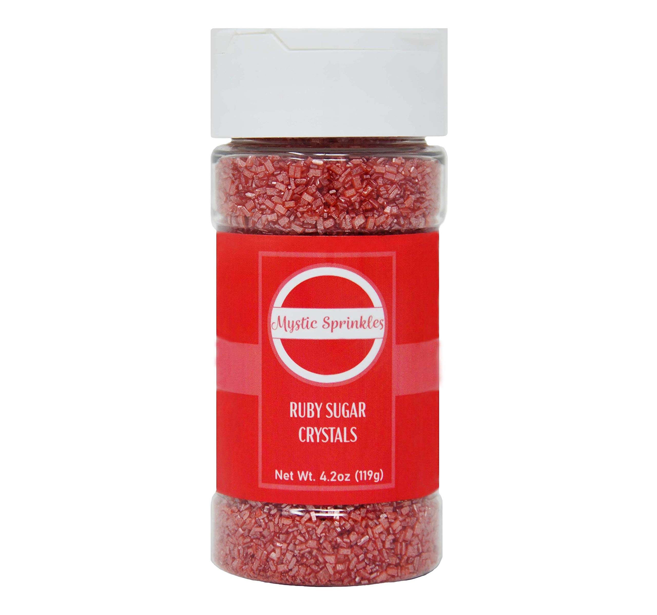 Ruby Red Mystic Sprinkles Sugar Crystals 4.2oz - for Baking & Decorating