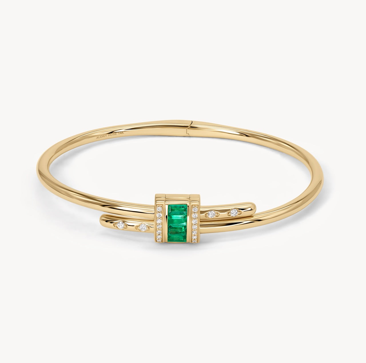 Vaulted Emerald Latch Bracelet - Elegant Green Gemstone Jewelry for Women | Perfect for Parties, Weddings & Special Occasions