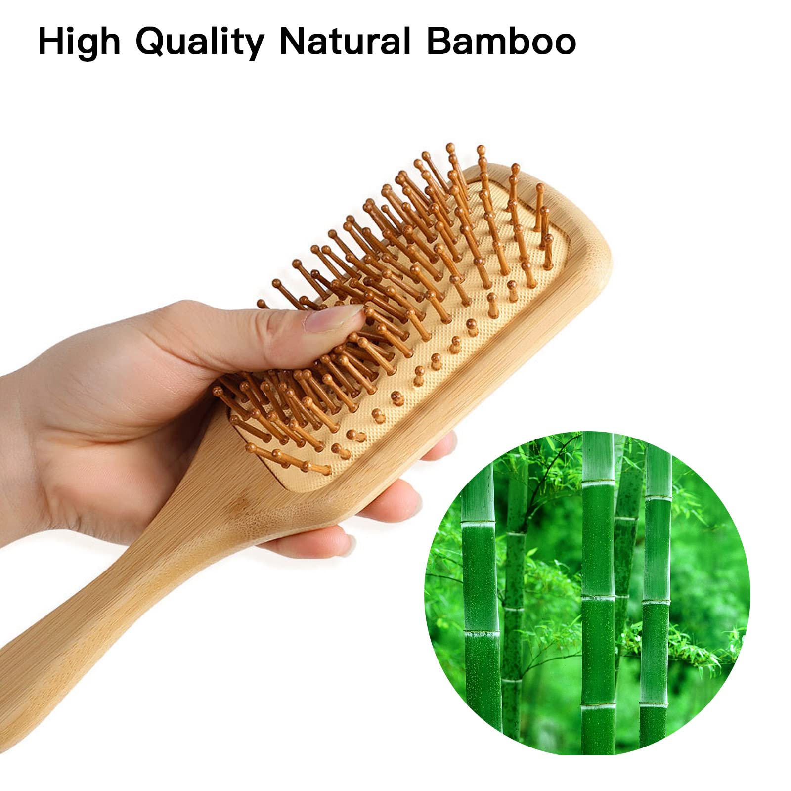 Natural Bamboo Air Cushion Hair Brush for Women & Men - Wooden Scalp Massage Comb with Anti-Static Technology | Perfect for Daily Hair Care, Styling & Relaxing Scalp Massage at Home or Salon