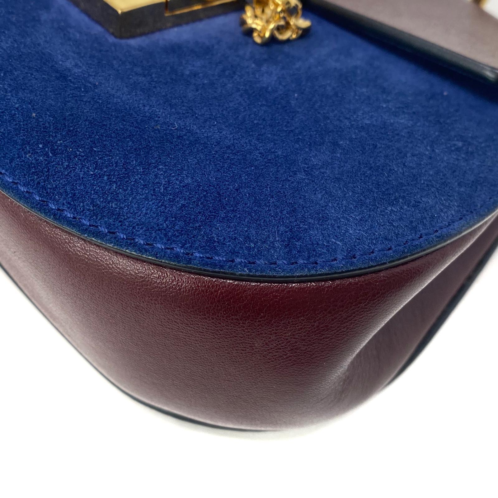 Chloe Burgundy & Navy Mini Drew Bag - Stylish Crossbody Purse for Women, Perfect for Parties, Dates & Everyday Use