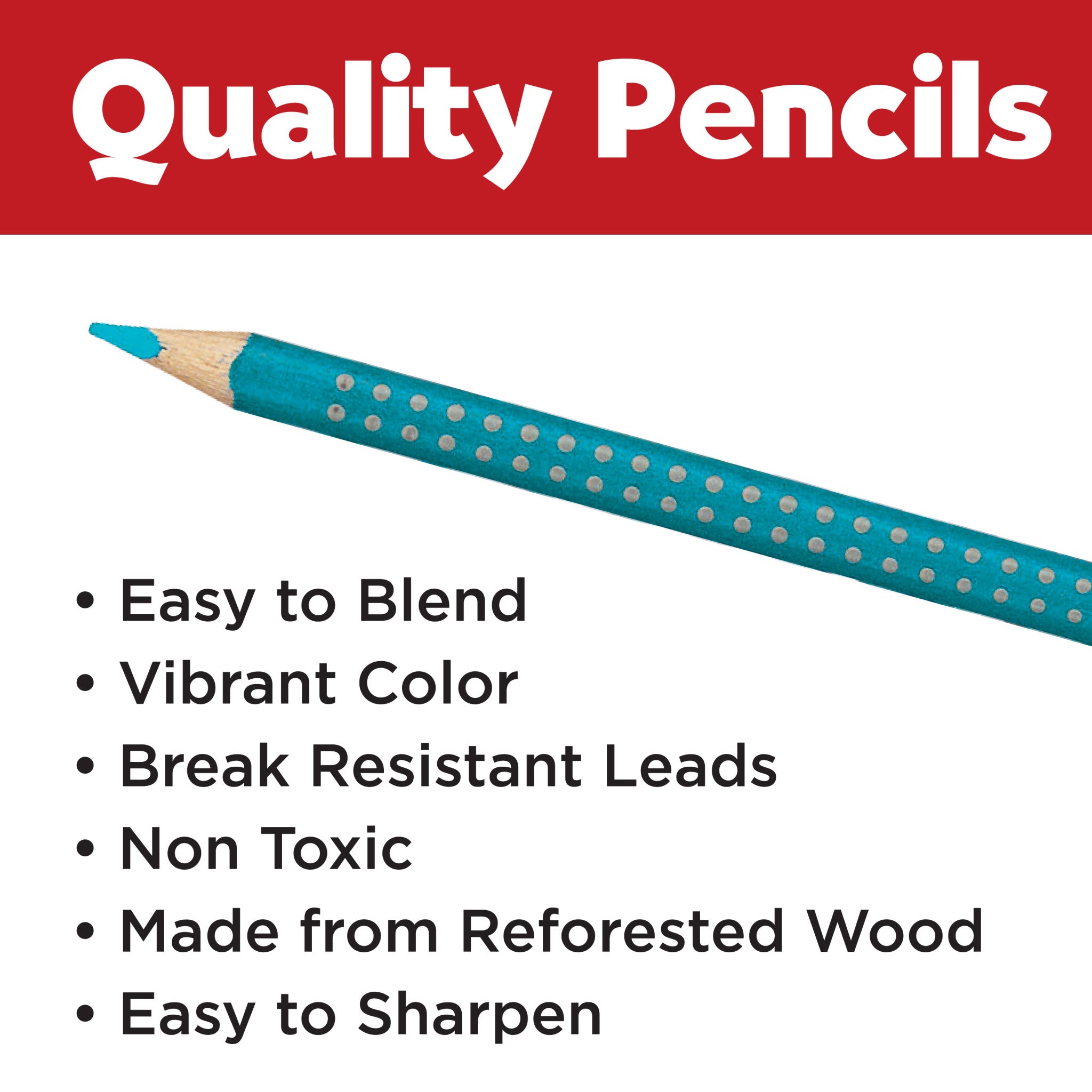 Eco-Friendly Grip Colored Pencils - 12 Pack Vibrant Colors for School, Art & Drawing - Perfect for Students, Artists & DIY Projects