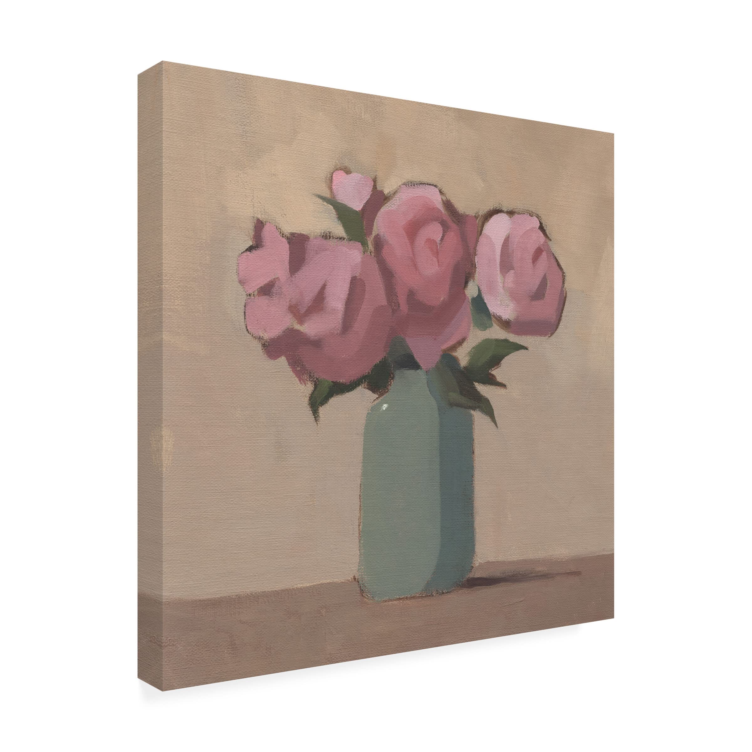 Jacob Green 'Spring Vase I' Floral Canvas Wall Art Print - Modern Home Decor for Living Room, Bedroom & Office