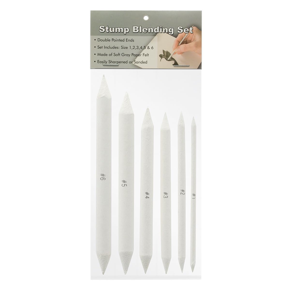 Creative Mark Blending Stumps - 6-Piece Professional Art Tool Set for Charcoal, Graphite & Pastels - Perfect for Sketching, Shading & Blending - Ideal for Artists, Designers & Students - Use for Portrait Drawing, Landscape Art & Mixed Media Projects