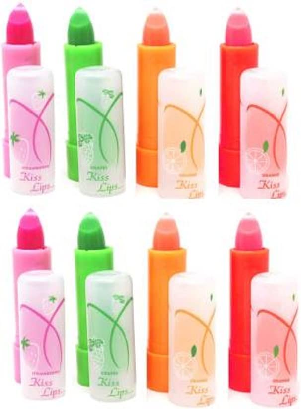 Elecsera Professional 3D Lip Balm - Pack of 8 (20g Each) | Fruity Flavors, Hydrating & Long-Lasting | Perfect for Daily Moisture, Makeup Looks & Gift Giving