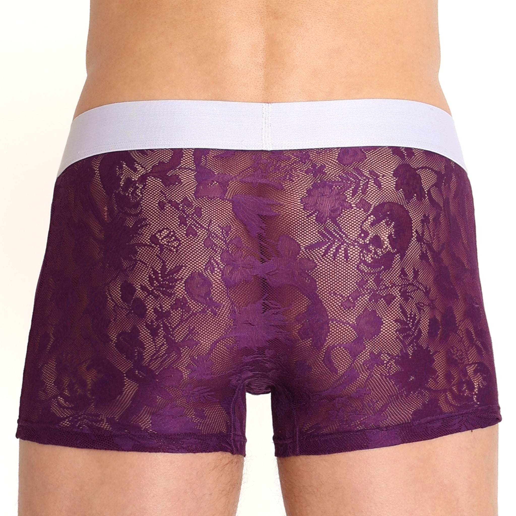 Elegant Floral Lace Purple Underwear for Women - Comfortable & Breathable Panties for Daily Wear, Sleepwear and Special Occasions