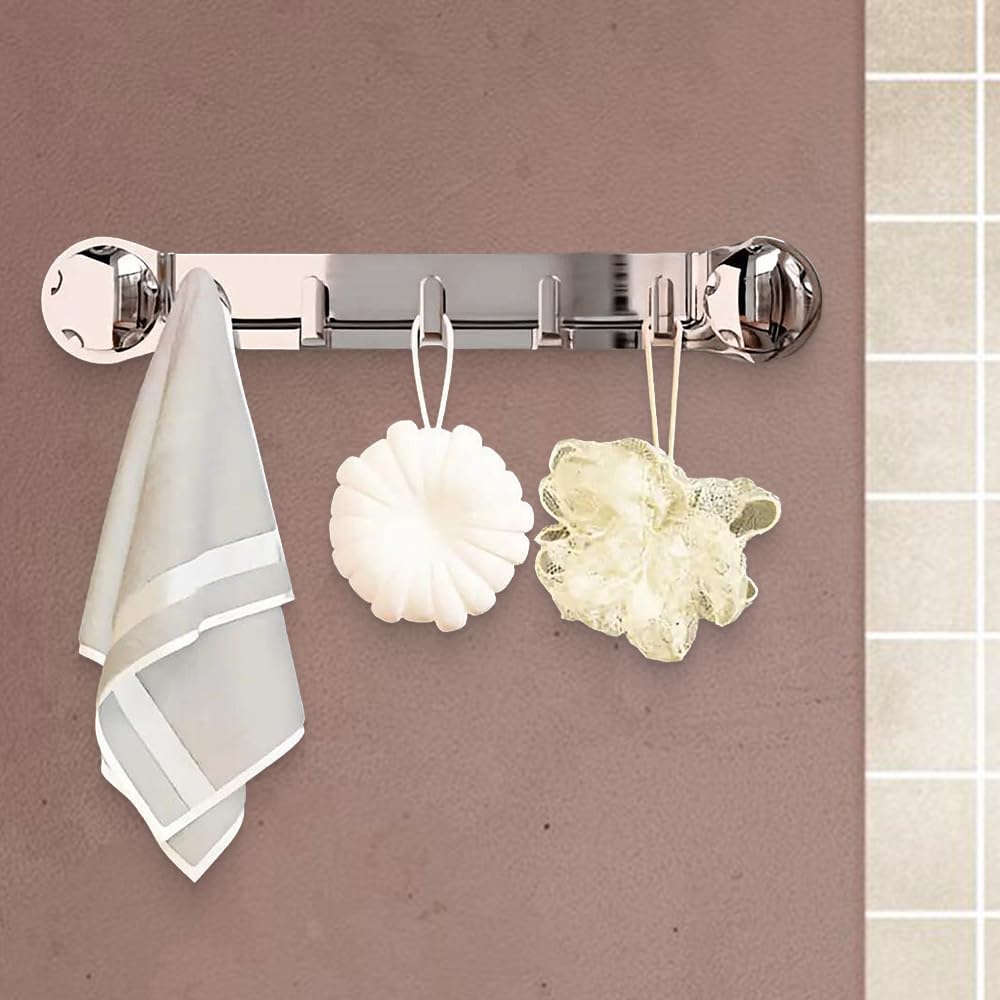 2PCS Strong Suction Cup Wall Hooks - Heavy Duty Bathroom Towel Hooks for Shower, Kitchen & Home Organization - Space Saving Wall Mounted Coat Hooks for Towels, Robes & Accessories (Perfect for Small Bathrooms & Apartments)
