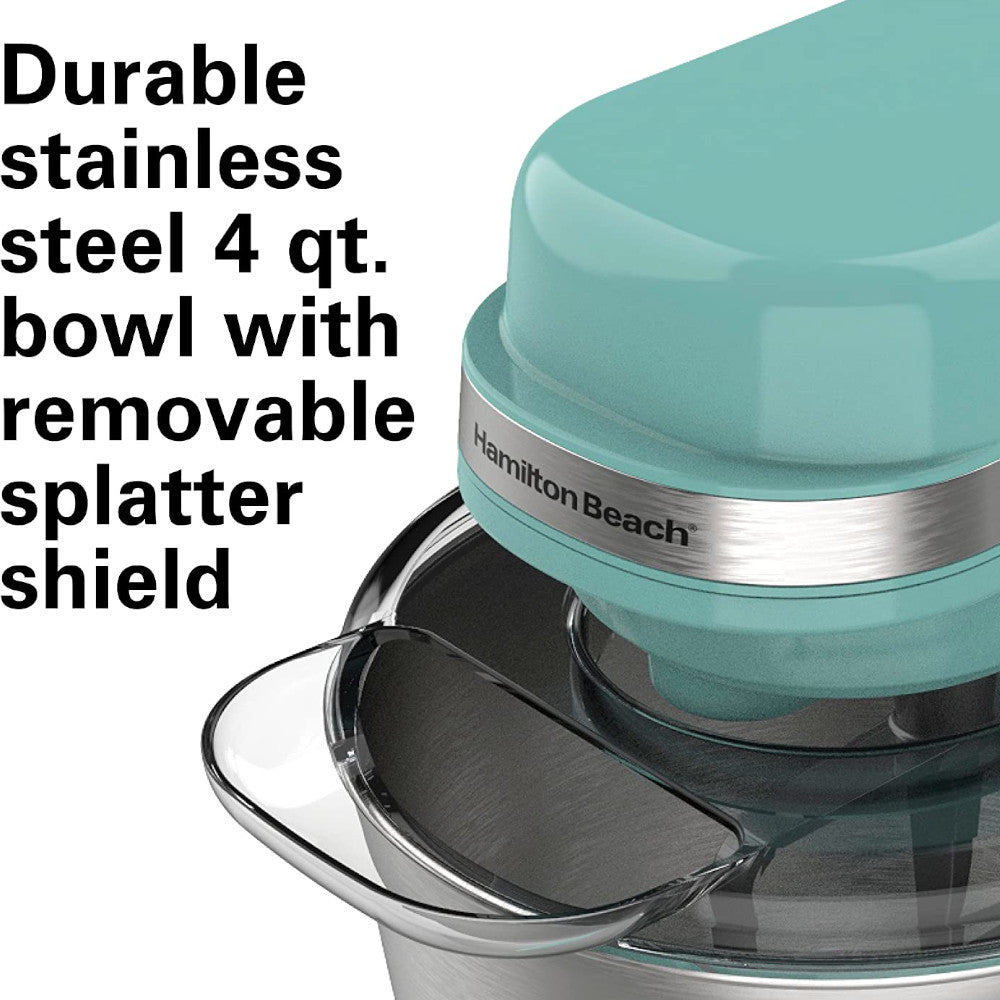 Hamilton Beach 4-Quart Stand Mixer 63387 - Perfect for Baking Cakes, Cookies & Bread at Home